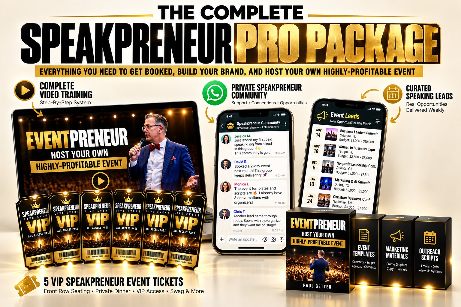 Speakpreneur Pro: the complete membership. Training, community, leads and VIP tickets