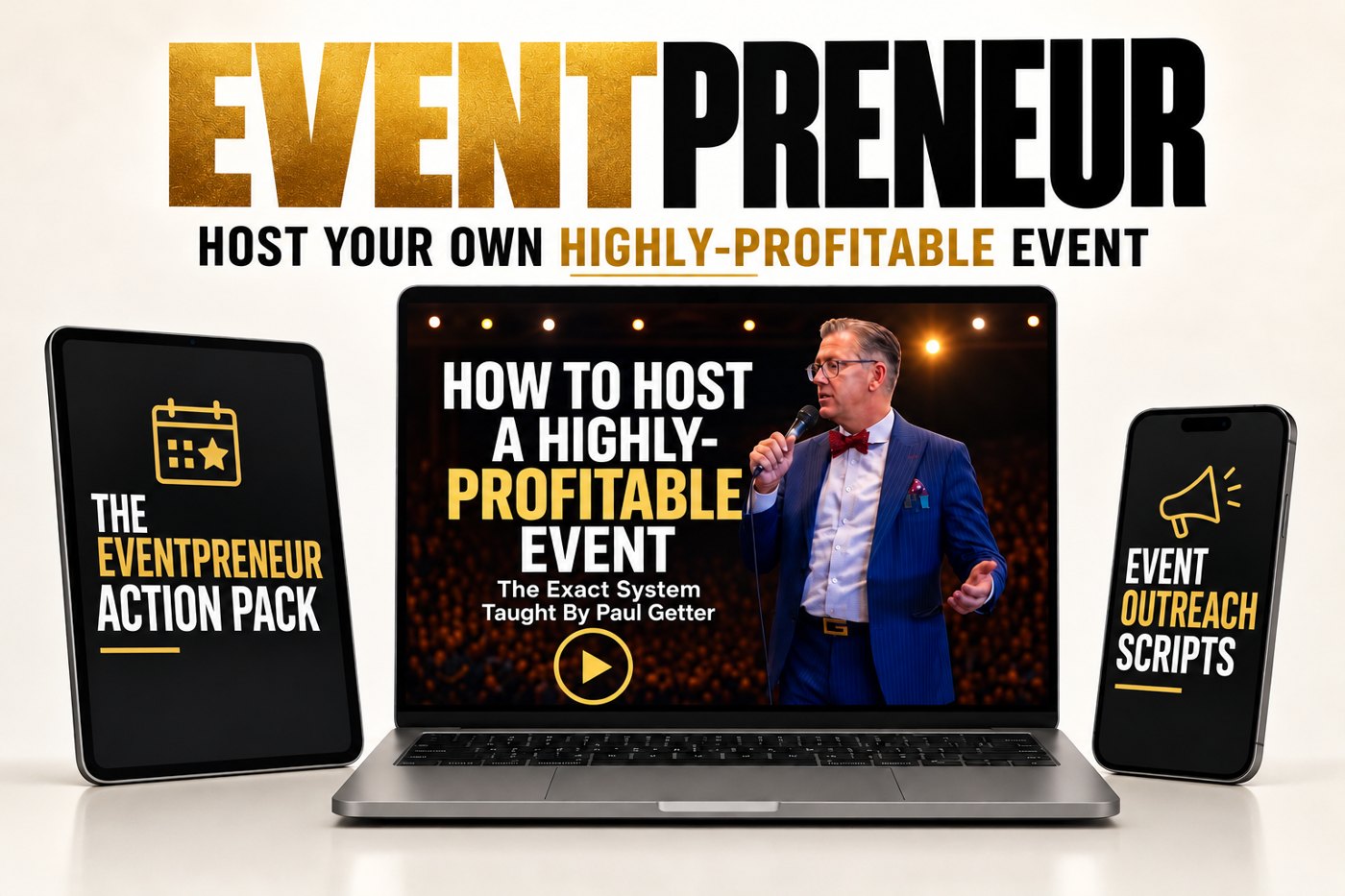Speakpreneur Pro: Eventpreneur course modules, workbook, checklists, templates, scripts and resource vault. Plan, Promote, Fill, Profit.
